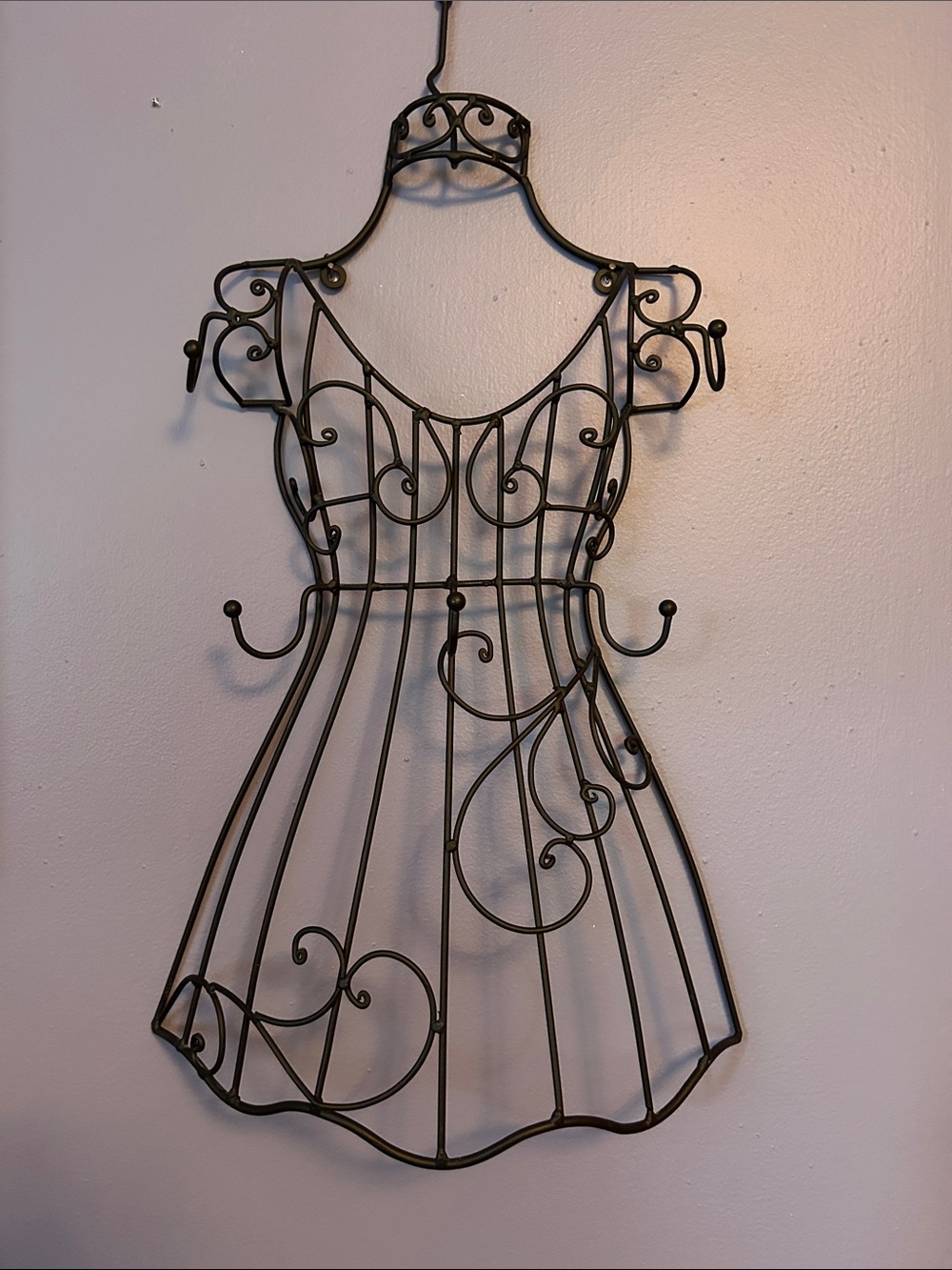 Black Metal wire dress form jewelry organizer